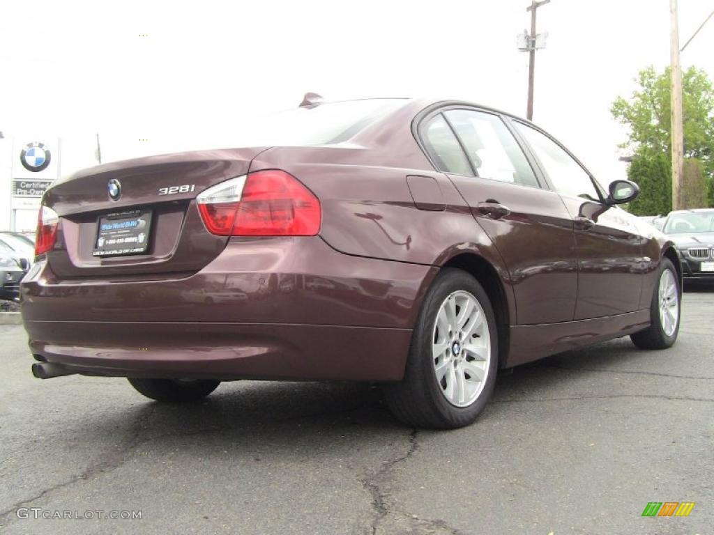 2007 3 Series 328i Sedan - Barrique Red Metallic / Beige photo #4