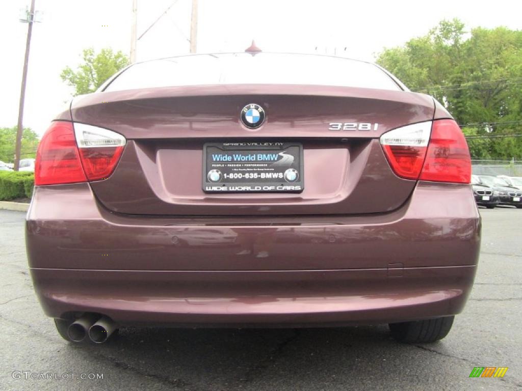 2007 3 Series 328i Sedan - Barrique Red Metallic / Beige photo #5