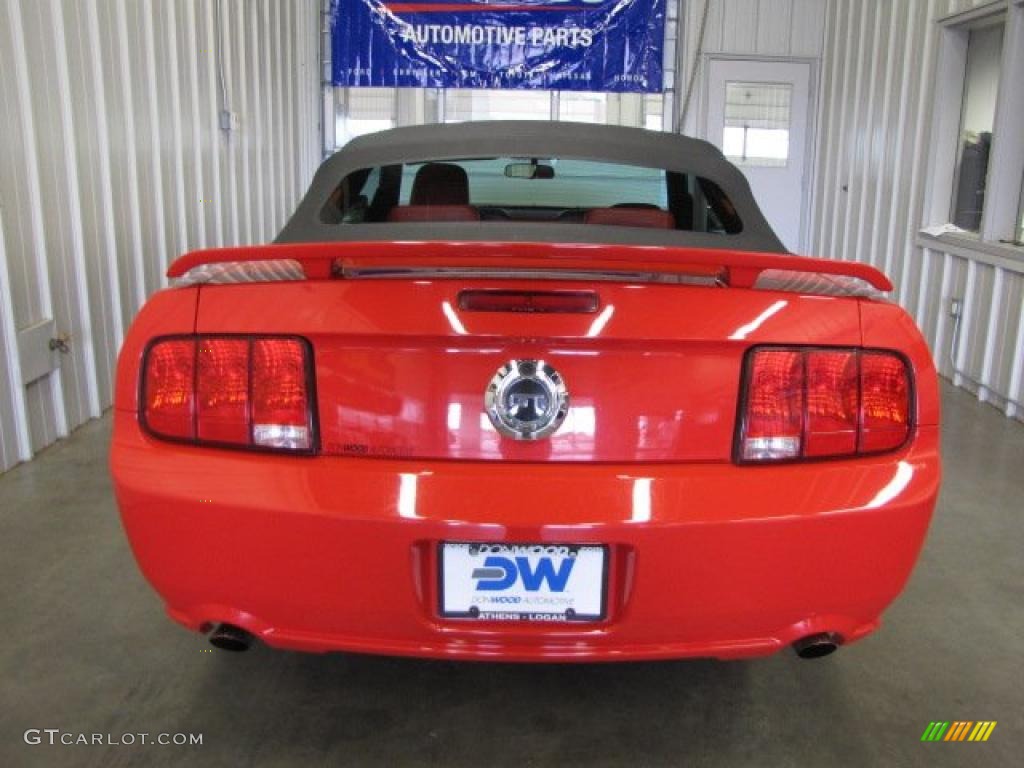 2005 Mustang GT Premium Convertible - Torch Red / Red Leather photo #6