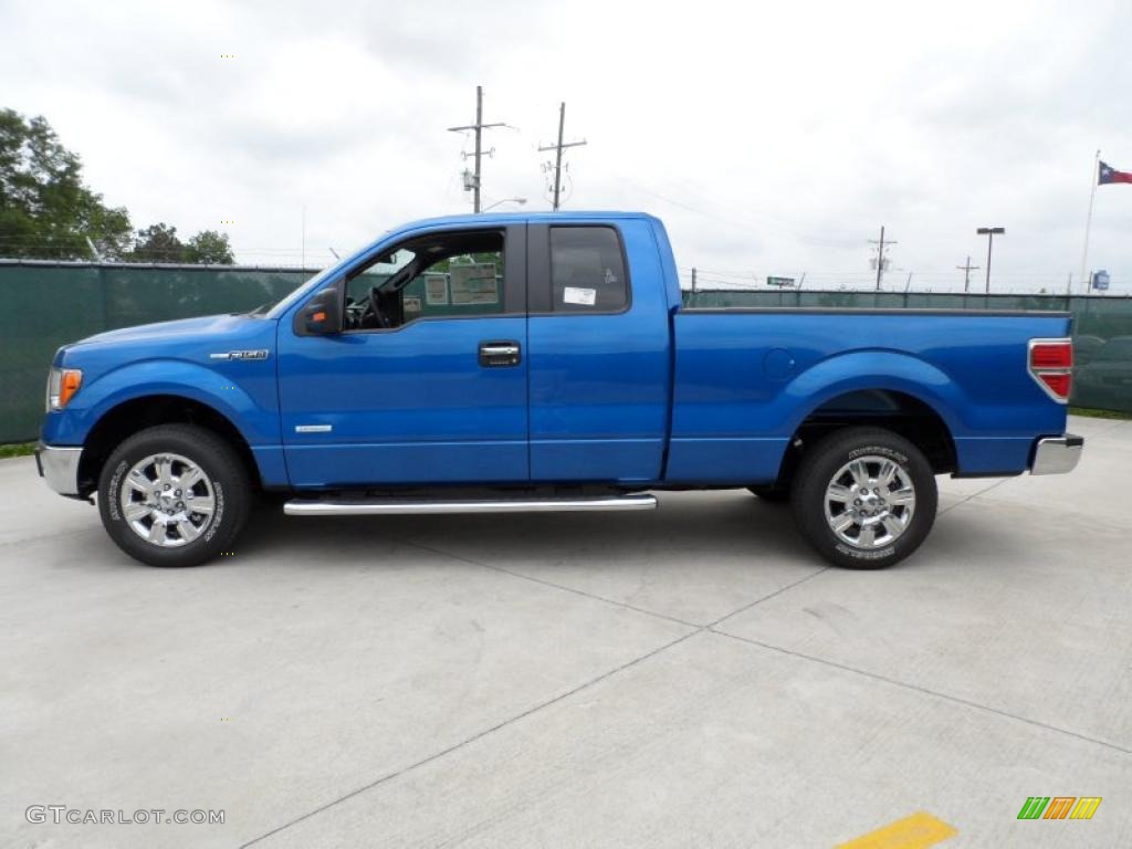 2011 F150 XLT SuperCab - Blue Flame Metallic / Steel Gray photo #6