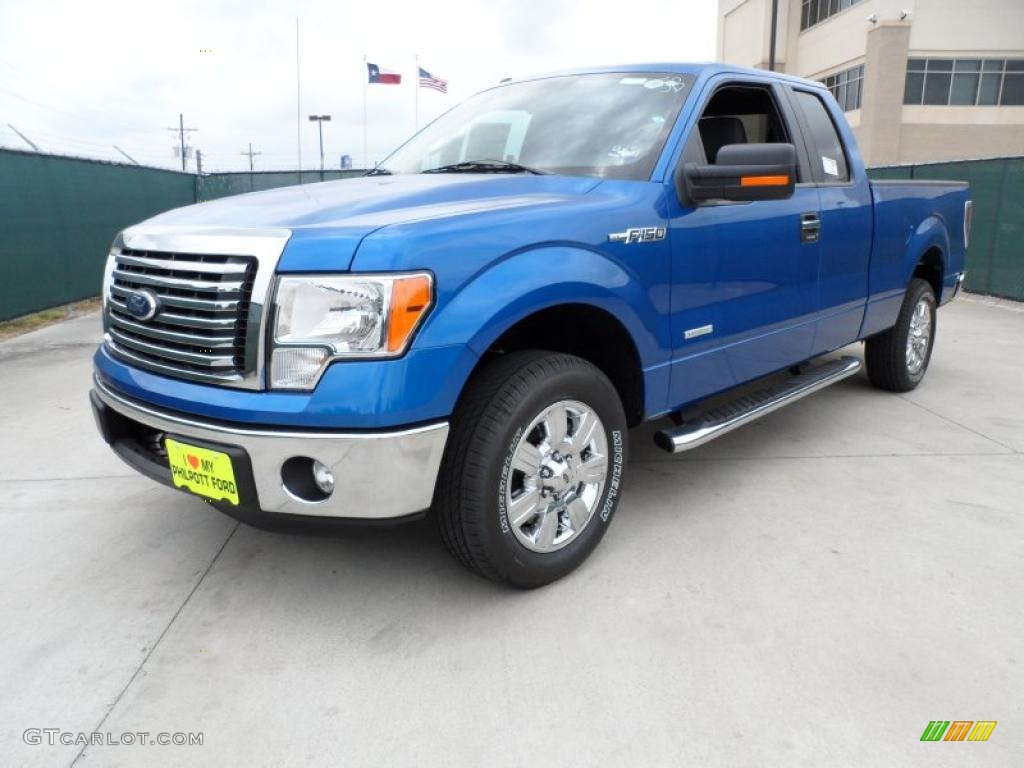 2011 F150 XLT SuperCab - Blue Flame Metallic / Steel Gray photo #7