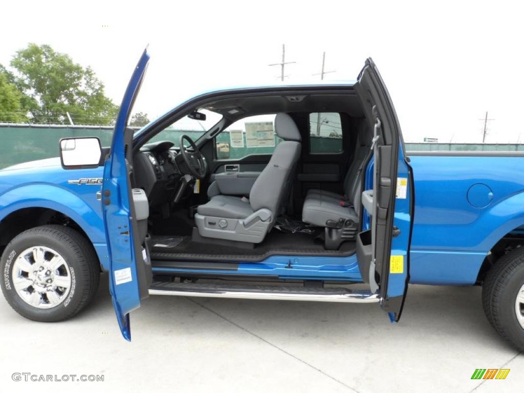 2011 F150 XLT SuperCab - Blue Flame Metallic / Steel Gray photo #22