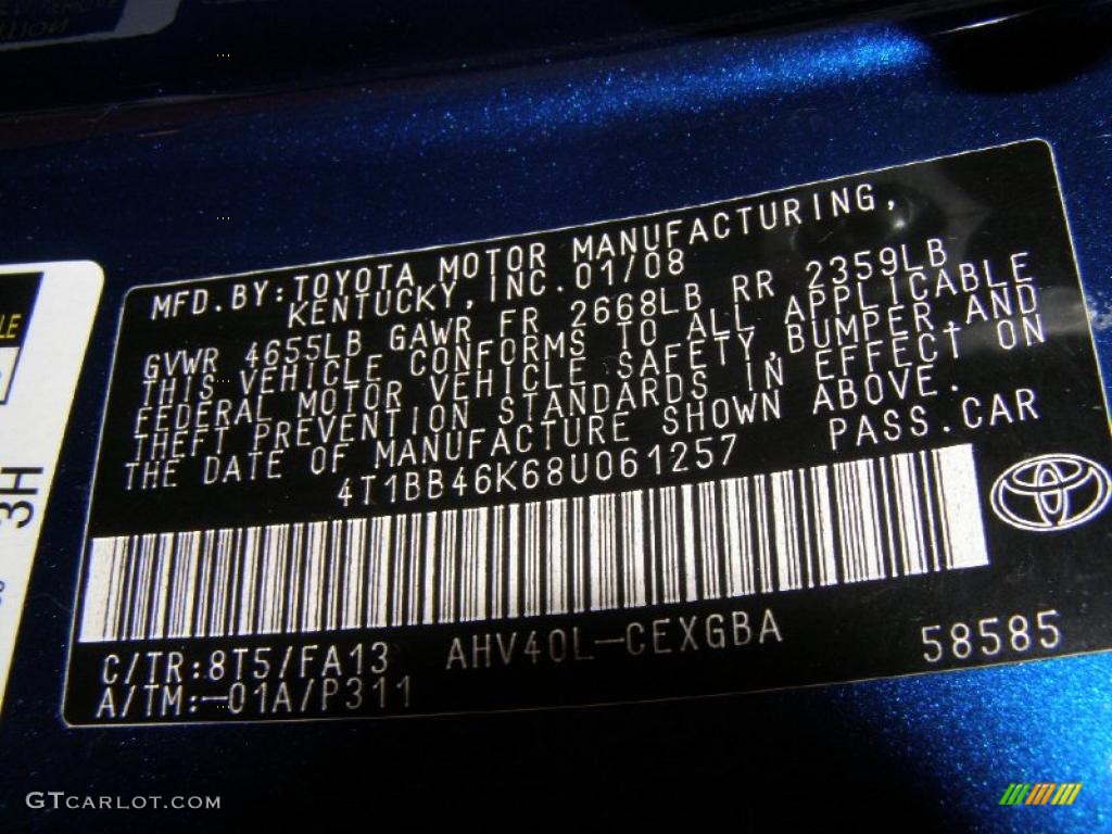 2008 Camry Hybrid - Blue Ribbon Metallic / Ash photo #16