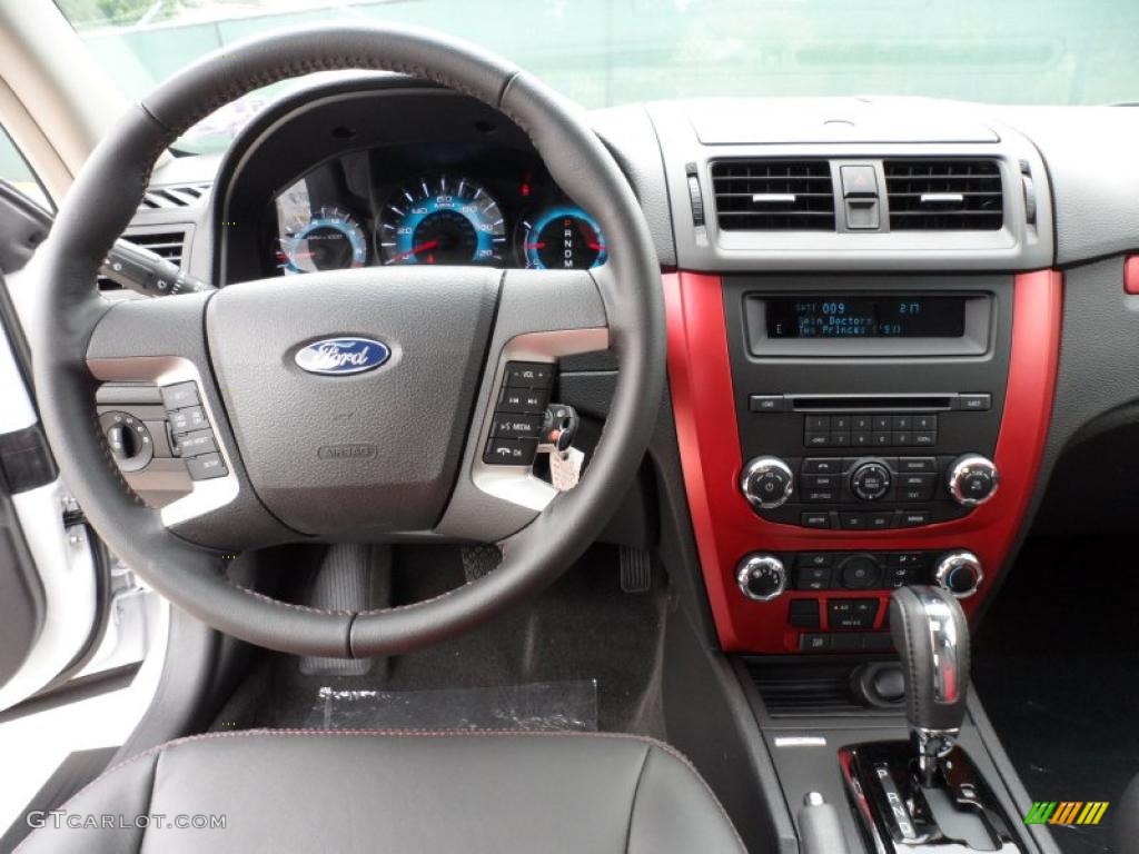 2011 Ford Fusion Sport Sport Red/Charcoal Black Dashboard Photo #49548143