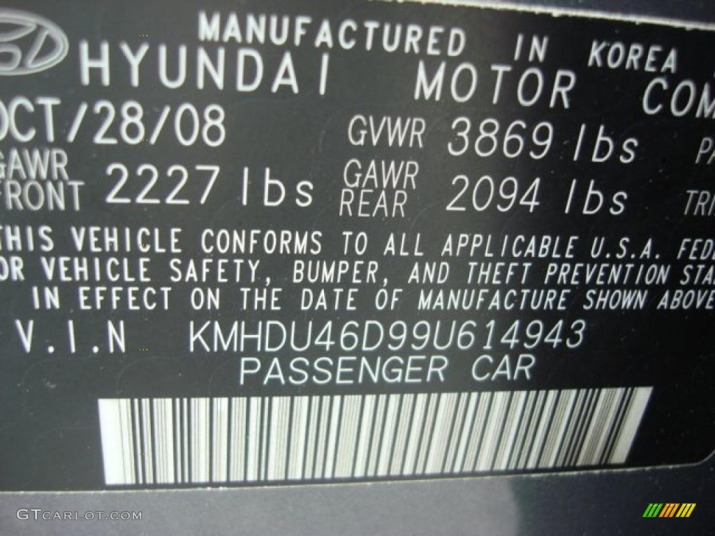 2009 Elantra SE Sedan - Carbon Gray / Gray photo #24