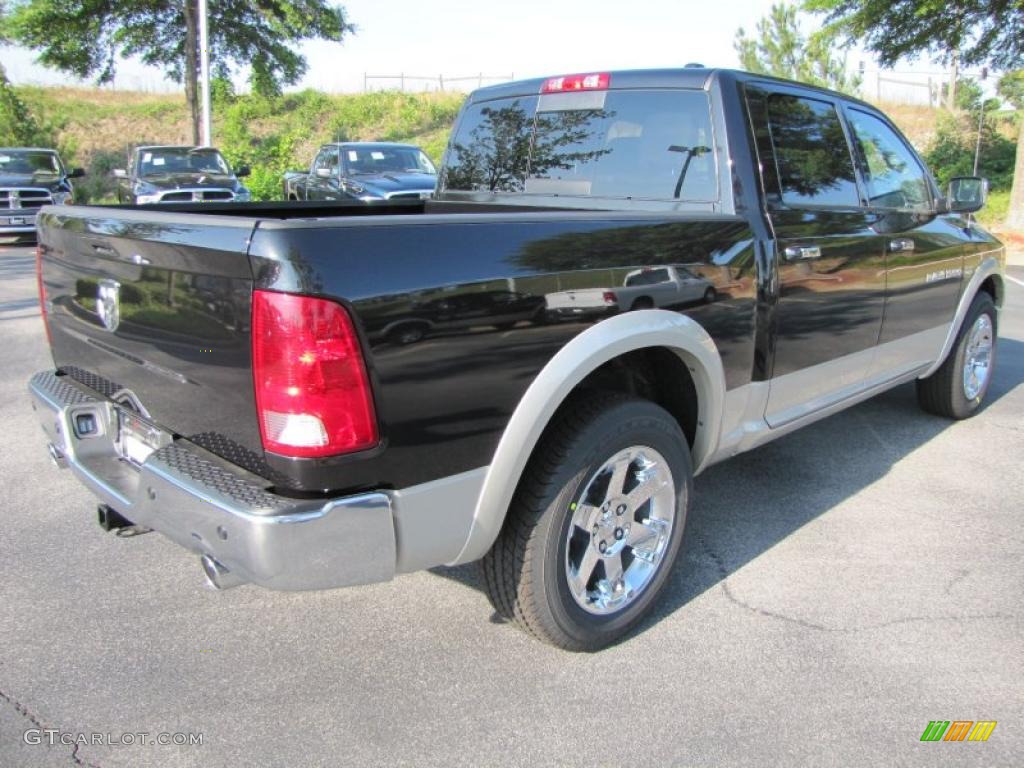 2011 Ram 1500 Laramie Crew Cab - Brilliant Black Crystal Pearl / Dark Slate Gray photo #3