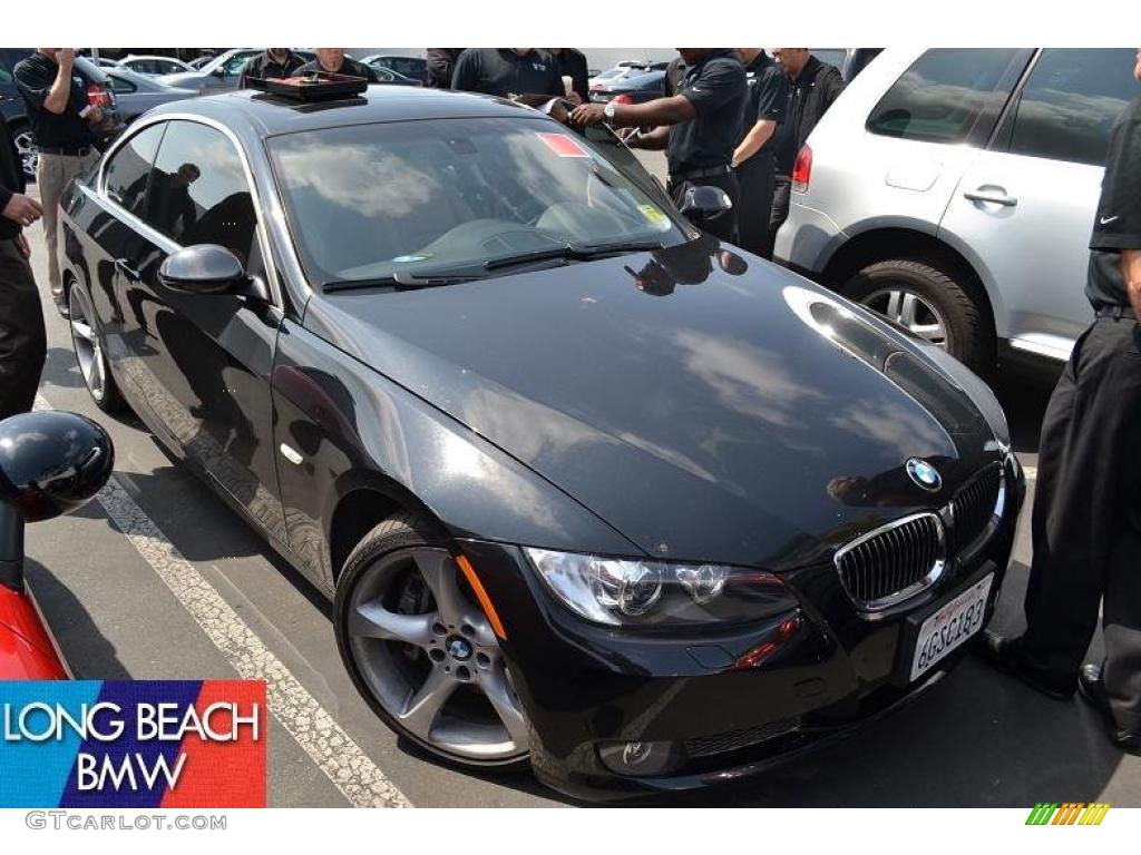 2008 3 Series 335i Coupe - Black Sapphire Metallic / Saddle Brown/Black photo #1