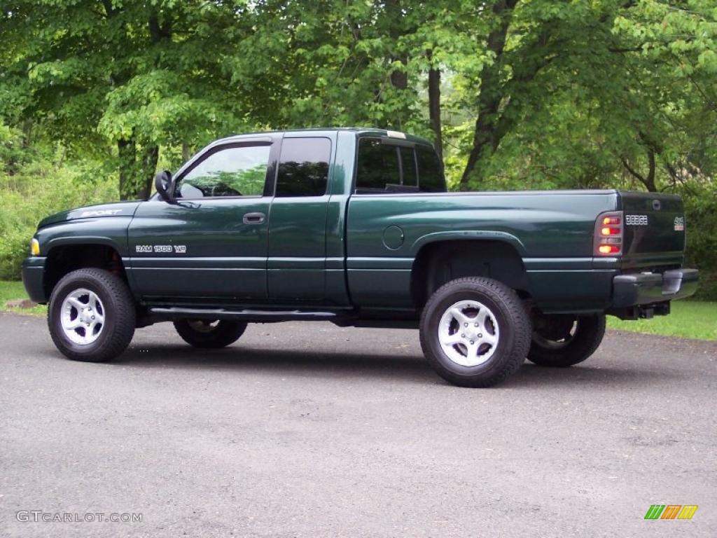 2001 Ram 1500 SLT Club Cab 4x4 - Forest Green Pearl / Agate photo #4