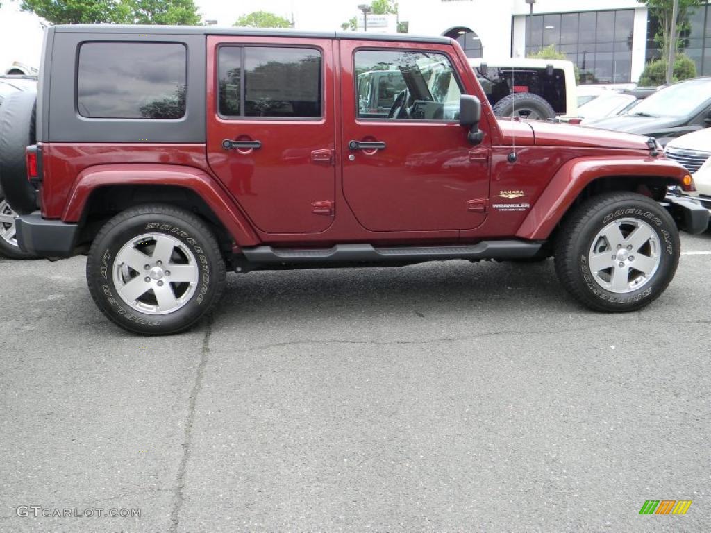 Red Rock Crystal Pearl 2010 Jeep Wrangler Unlimited Sahara 4x4 Exterior Photo #49563353