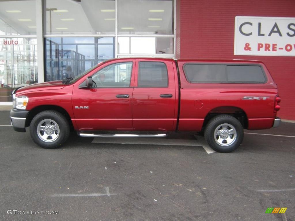 2008 Ram 1500 ST Quad Cab - Blaze Red Crystal Pearl / Medium Slate Gray photo #2