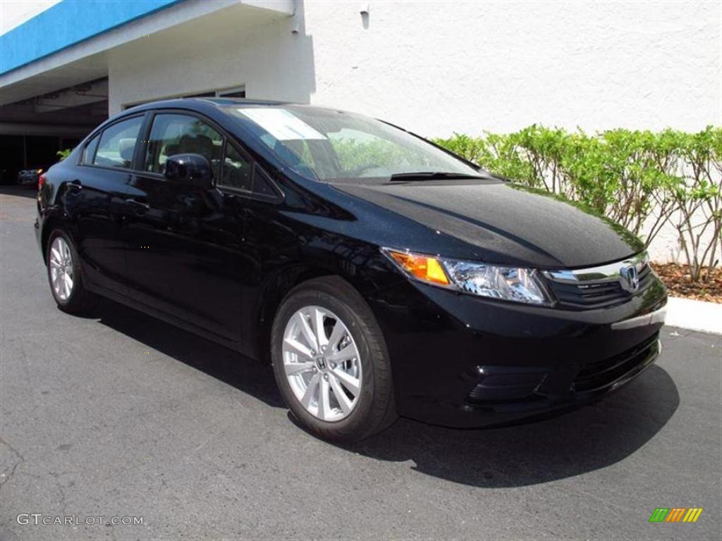 Crystal Black Pearl 2012 Honda Civic EX Sedan Exterior Photo #49567267