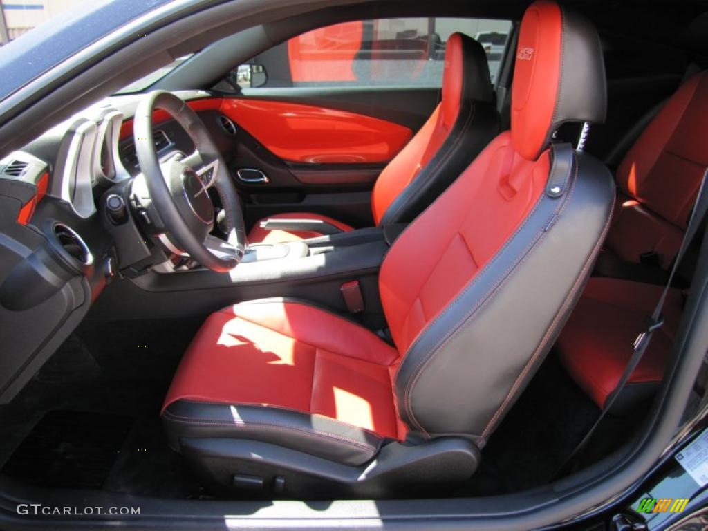 Black/Inferno Orange Interior 2010 Chevrolet Camaro SS/RS Coupe Photo #49568131
