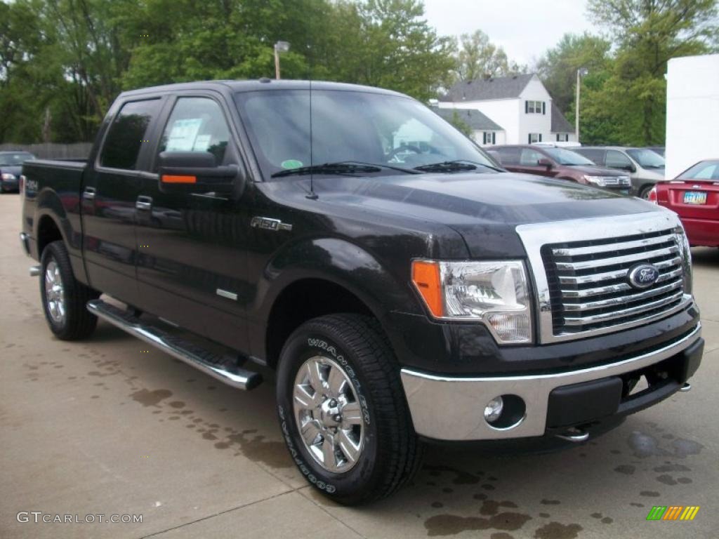 2011 F150 XLT SuperCrew 4x4 - Tuxedo Black Metallic / Steel Gray photo #3