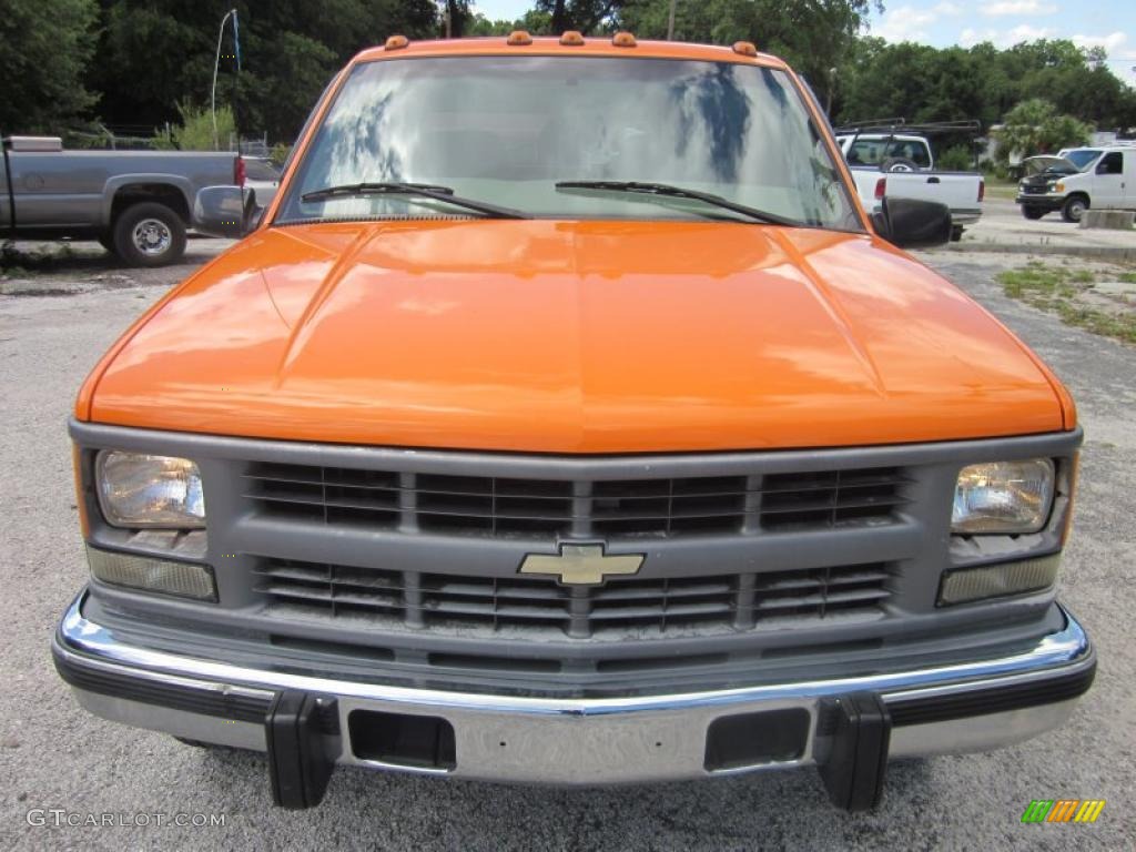 1999 C/K 3500 K3500 Crew Cab 4x4 Dually - Fleet Orange / Neutral photo #1