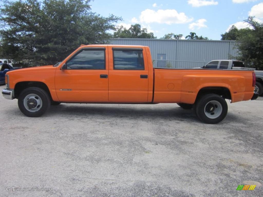 Fleet Orange 1999 Chevrolet C/K 3500 K3500 Crew Cab 4x4 Dually Exterior Photo #49569235