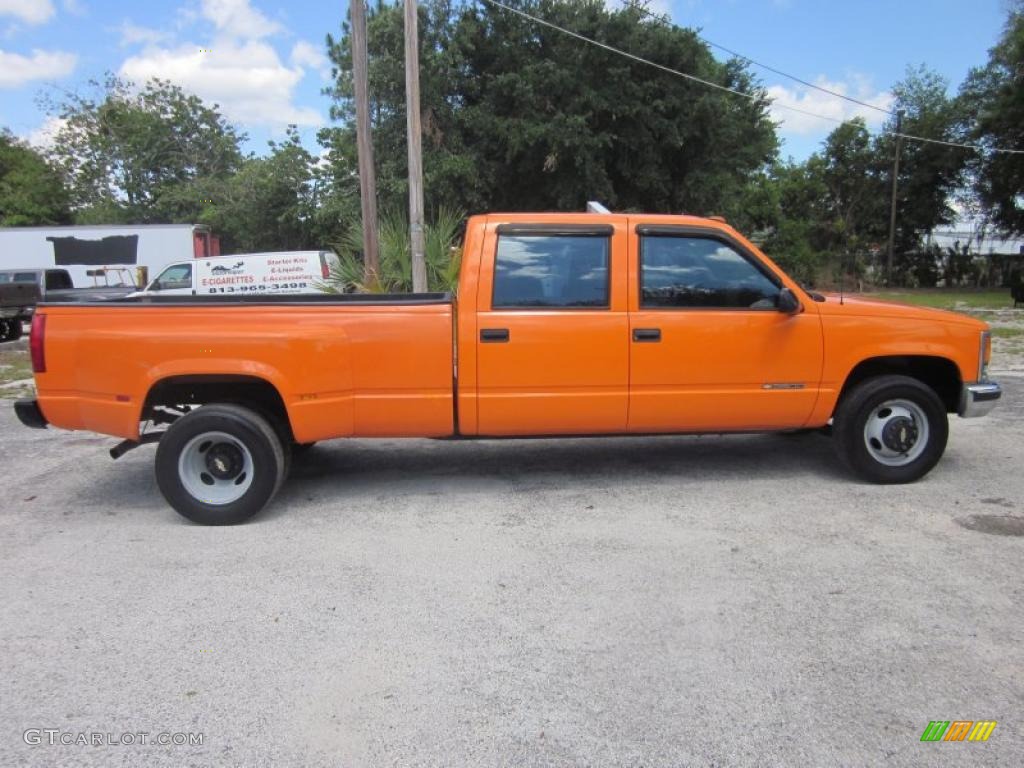 Fleet Orange 1999 Chevrolet C/K 3500 K3500 Crew Cab 4x4 Dually Exterior Photo #49569250