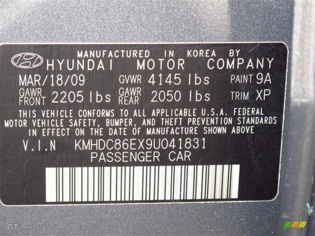 2009 Elantra Touring - Carbon Gray / Black photo #20