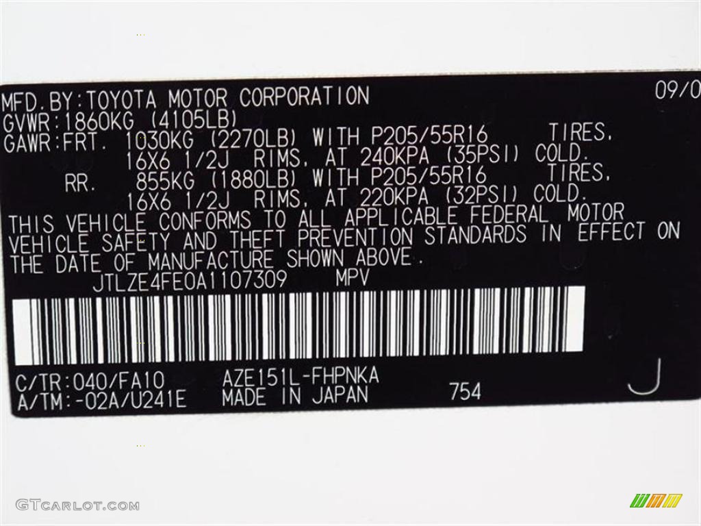 2010 xB Color Code 040 for Super White Photo #49569634