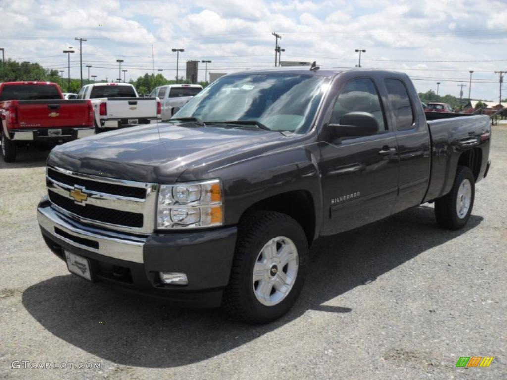 2011 Silverado 1500 LT Extended Cab - Black Granite Metallic / Ebony photo #1