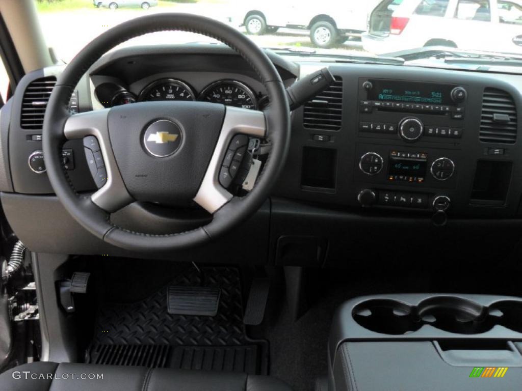 2011 Silverado 1500 LT Extended Cab - Black Granite Metallic / Ebony photo #14