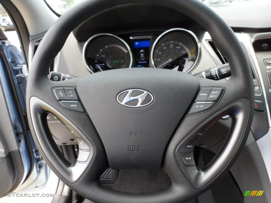 2011 Hyundai Sonata Hybrid Gray Steering Wheel Photo #49576411