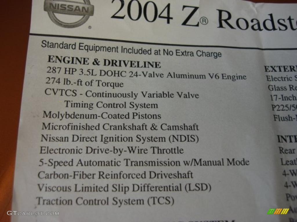 2004 350Z Touring Roadster - Le Mans Sunset Metallic / Burnt Orange photo #30