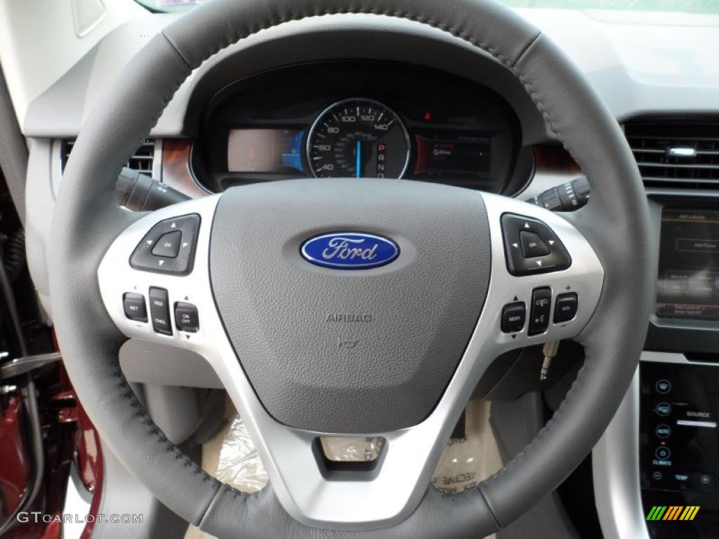 2011 Ford Edge Limited Medium Light Stone Steering Wheel Photo #49577587