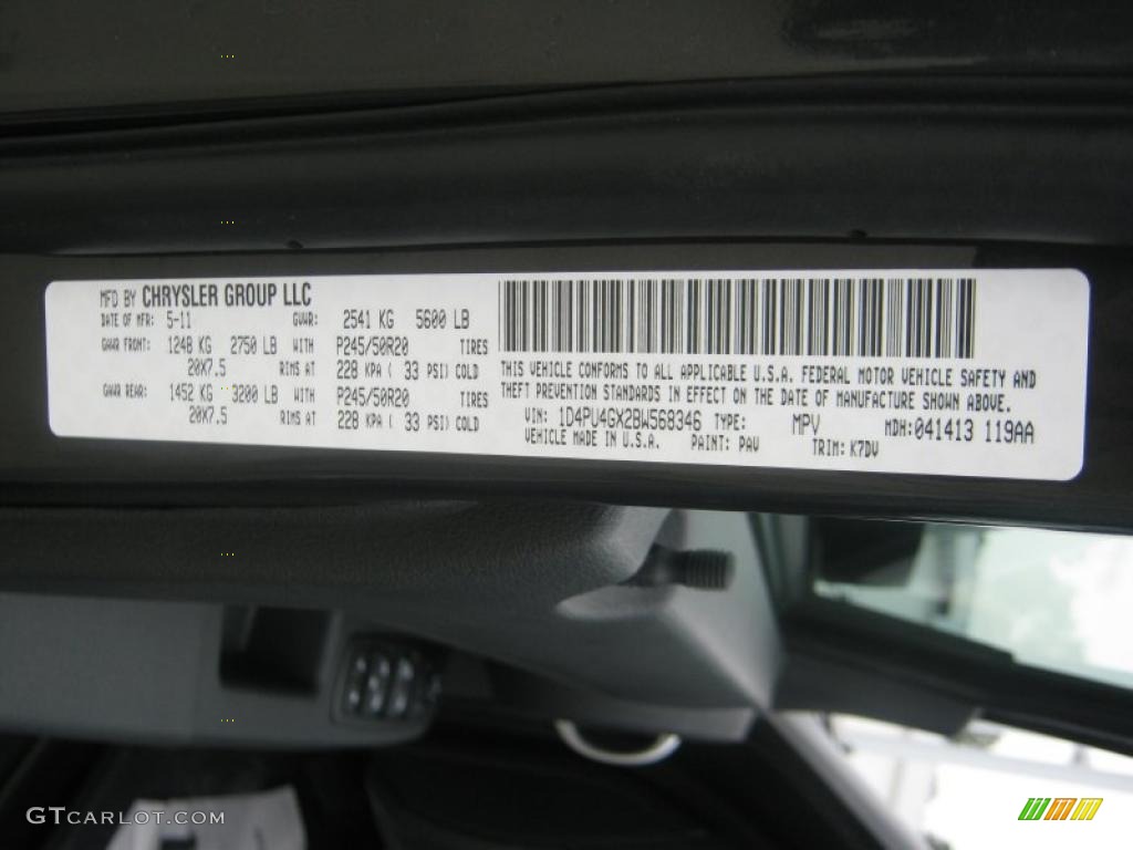 2011 Nitro Color Code PAV for Dark Charcoal Pearl Photo #49578604