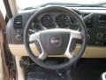 Ebony/Light Cashmere 2011 GMC Sierra 1500 SLE Extended Cab 4x4 Steering Wheel