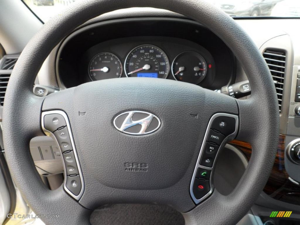 2011 Hyundai Santa Fe GLS Gray Steering Wheel Photo #49580533