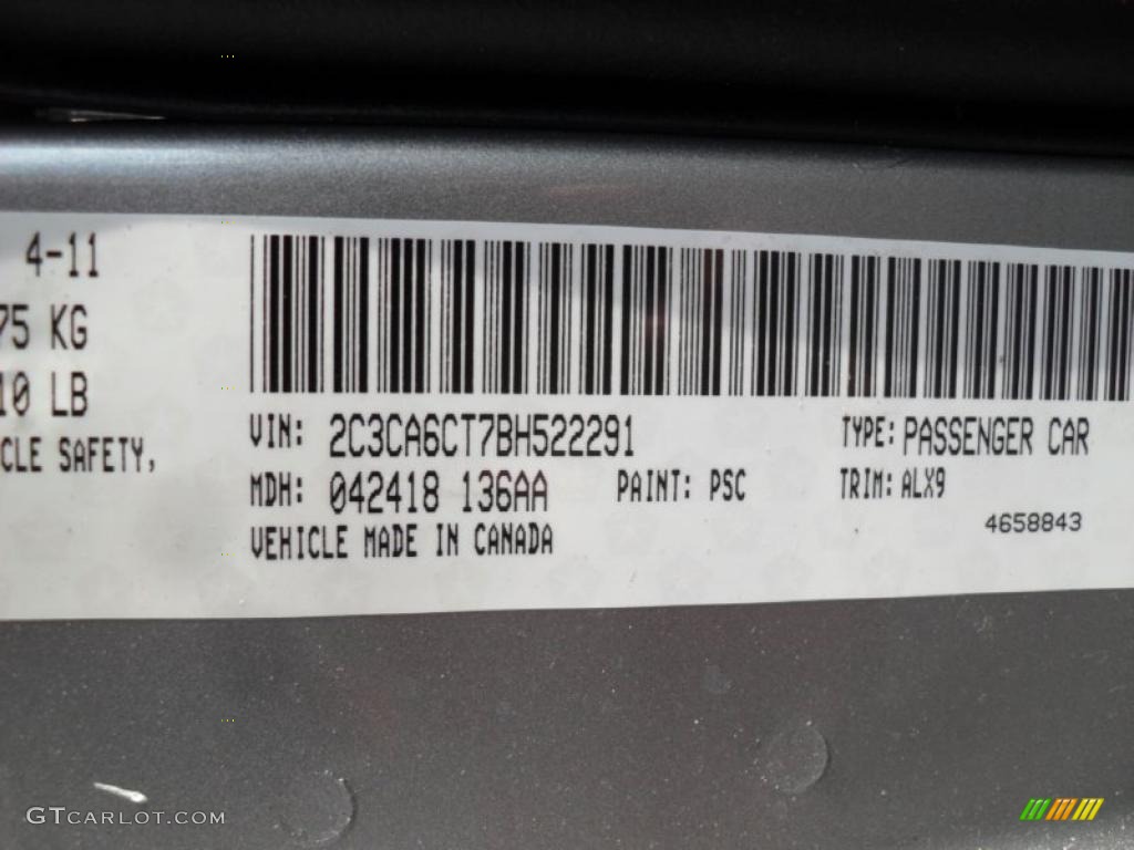 2011 300 Color Code PSC for Billet Silver Metallic Photo #49583275