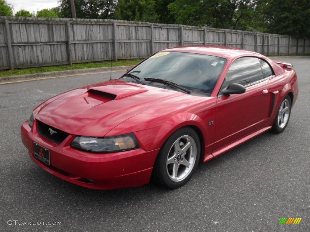 2002 Mustang GT Coupe - Laser Red Metallic / Dark Charcoal photo #1
