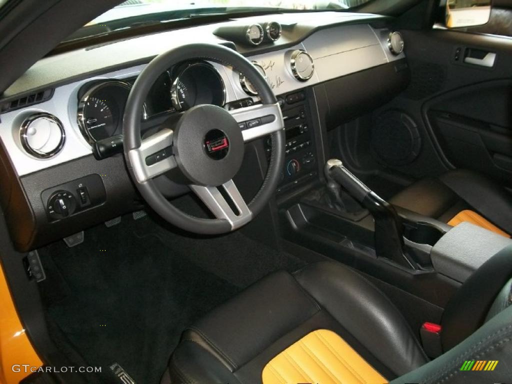 Black/Orange Interior 2007 Ford Mustang Saleen Parnelli Jones Edition Photo #49584616