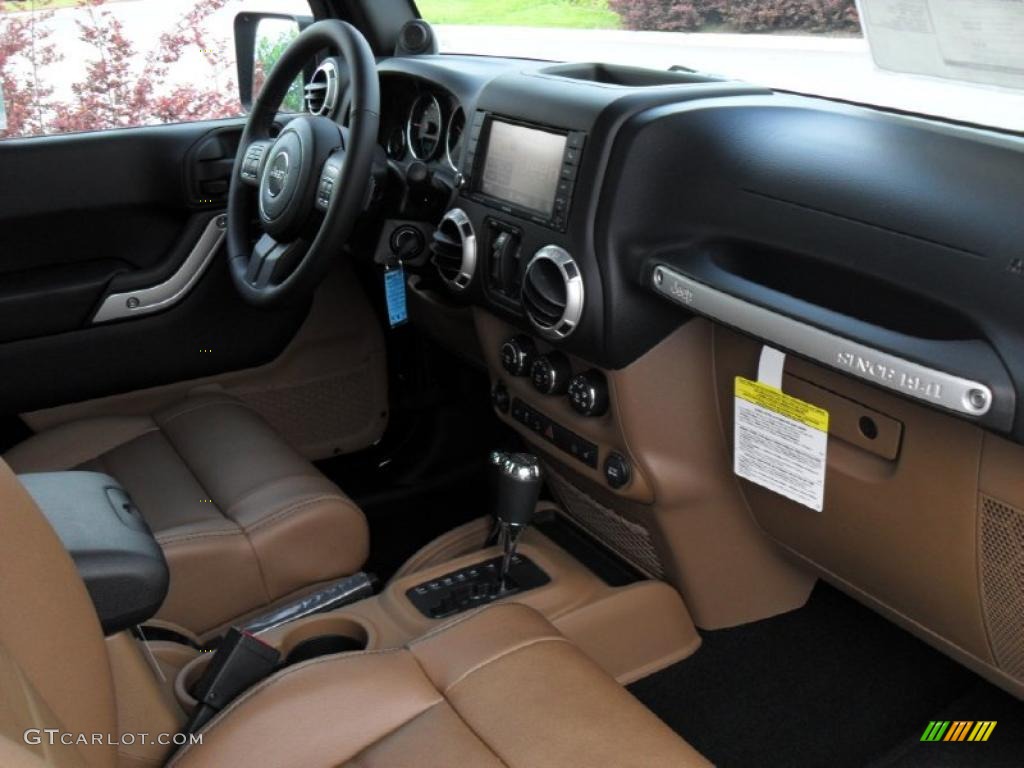 Black/Dark Saddle Interior 2011 Jeep Wrangler Unlimited Rubicon 4x4 Photo #49584727