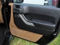 2011 Jeep Wrangler Unlimited Black/Dark Saddle Interior Door Panel Photo
