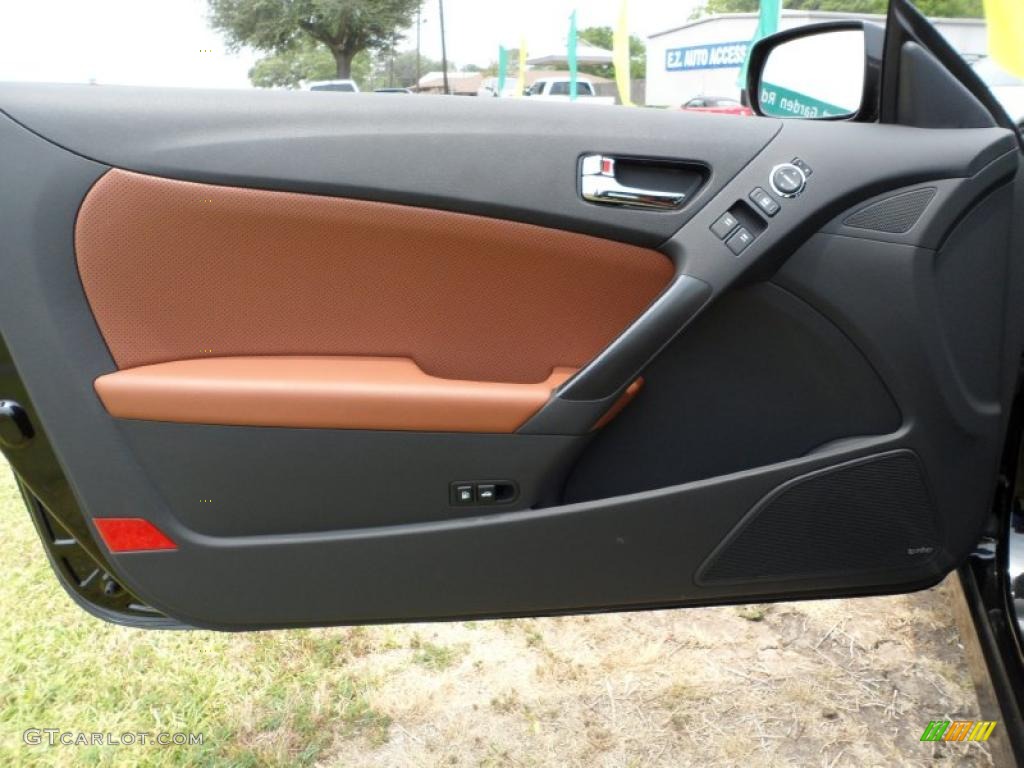 2011 Hyundai Genesis Coupe 3.8 Grand Touring Brown Leather Door Panel Photo #49584922