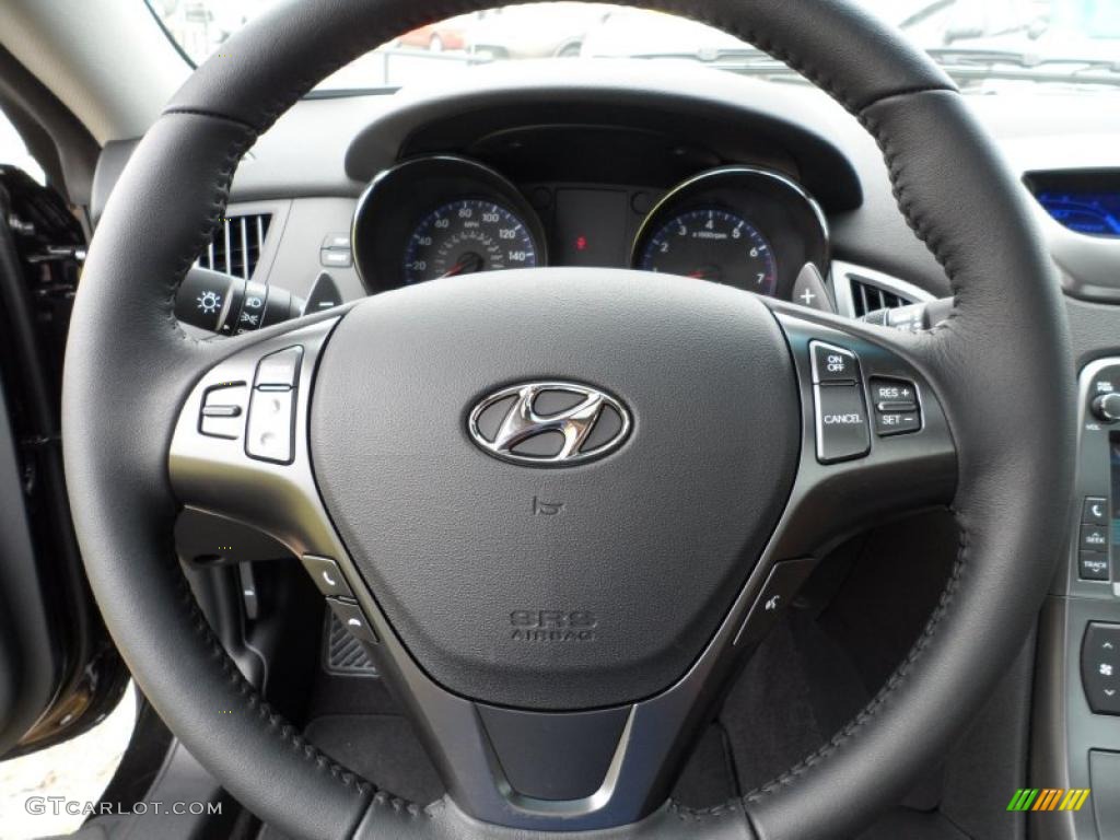 2011 Hyundai Genesis Coupe 3.8 Grand Touring Brown Leather Steering Wheel Photo #49585117