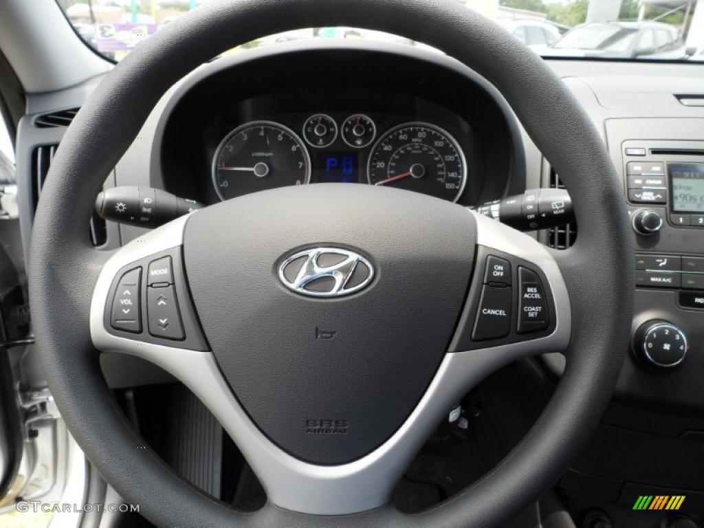 2011 Hyundai Elantra Touring GLS Black Steering Wheel Photo #49585659