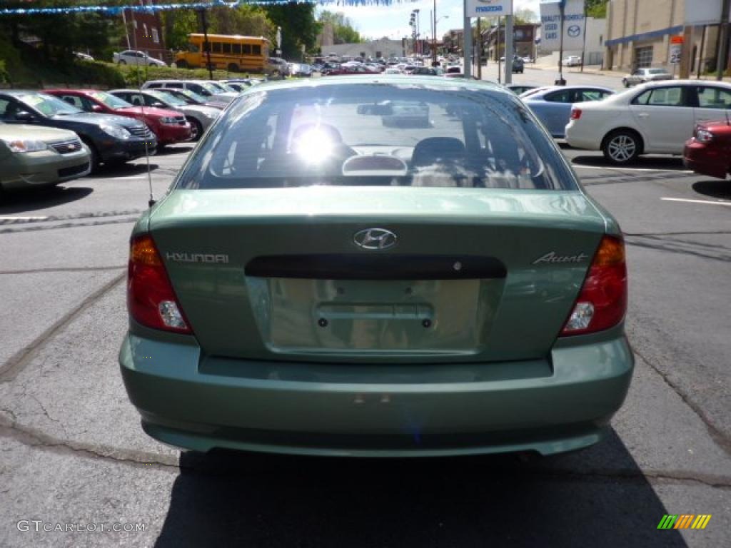 2003 Accent GL Coupe - Quartz Green Metallic / Gray photo #4