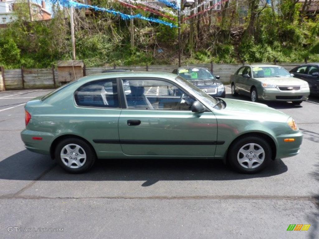 Quartz Green Metallic 2003 Hyundai Accent GL Coupe Exterior Photo #49586719
