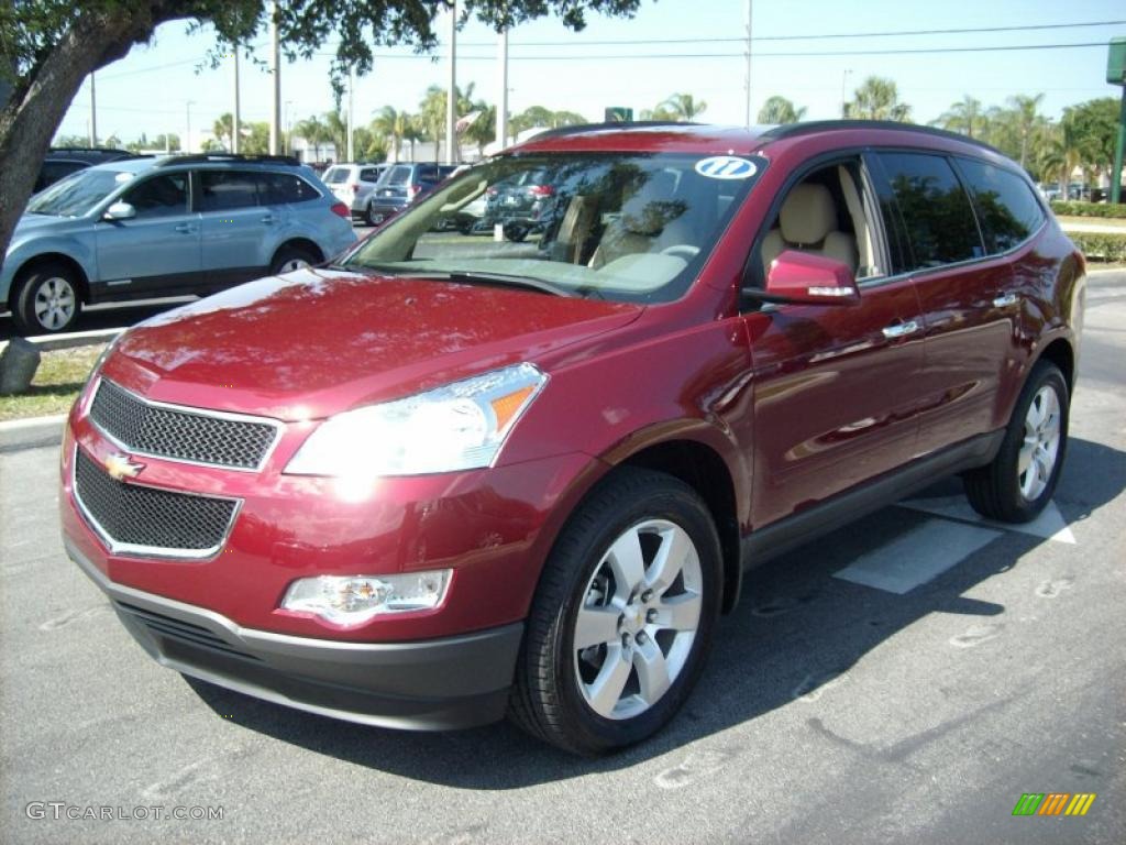 Red Jewel Metallic 2011 Chevrolet Traverse LT Exterior Photo #49586923