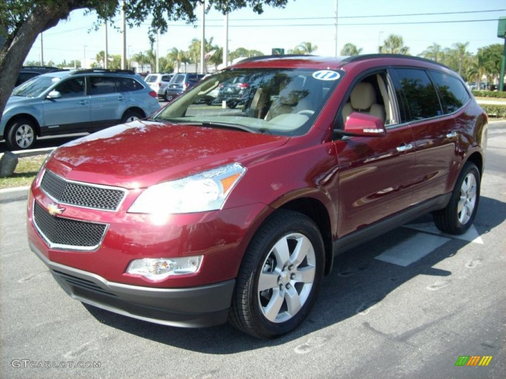 2011 Traverse LT - Red Jewel Metallic / Cashmere/Dark Gray photo #1