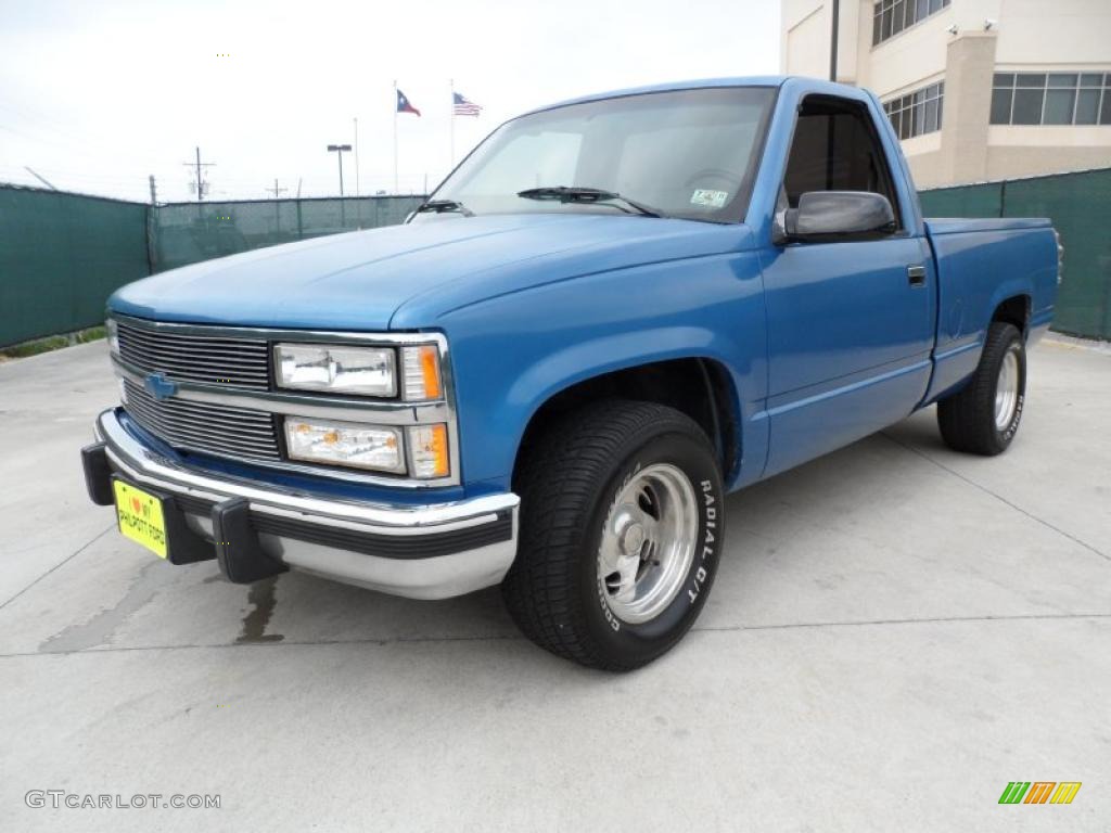 1990 C/K C1500 Silverado Regular Cab - Catalina Blue Metallic / Gray photo #7