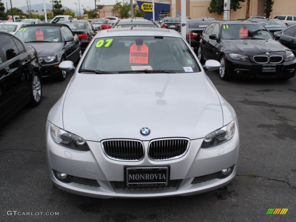 2007 3 Series 335i Coupe - Titanium Silver Metallic / Grey photo #2