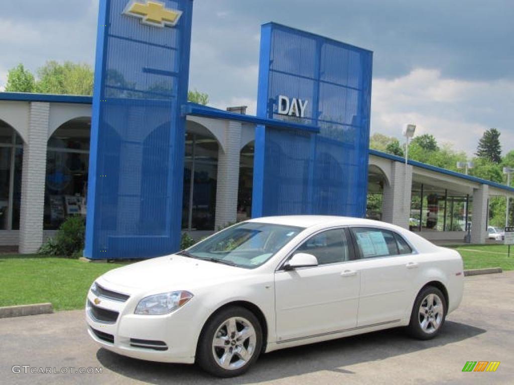 2008 Malibu LT Sedan - White / Titanium Gray photo #1