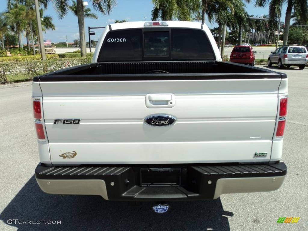 2010 F150 Lariat SuperCrew - White Platinum Metallic Tri Coat / Tan photo #7