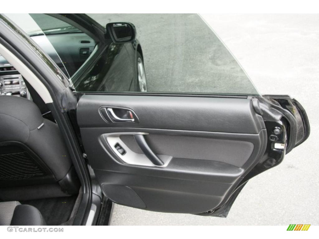 2005 Subaru Legacy 2.5 GT Wagon Charcoal Tweed Cloth Door Panel Photo #49601302