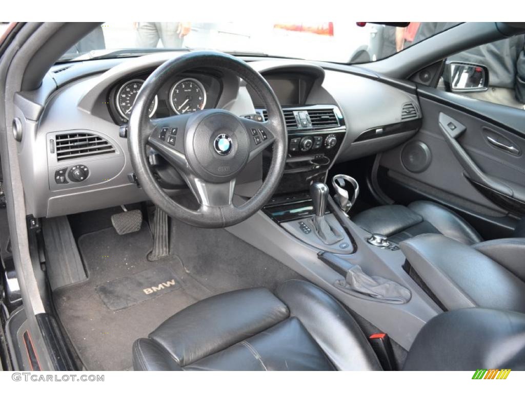 Black Interior 2004 BMW 6 Series 645i Convertible Photo #49601305