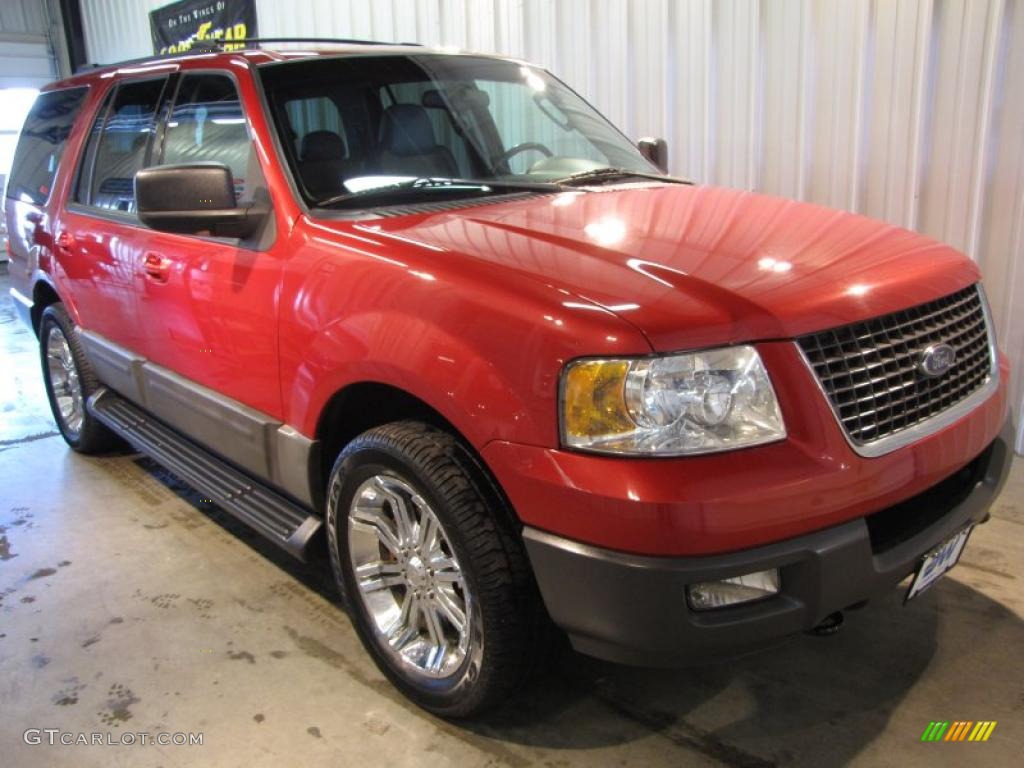 2003 Expedition XLT 4x4 - Laser Red Tinted Metallic / Flint Grey photo #1