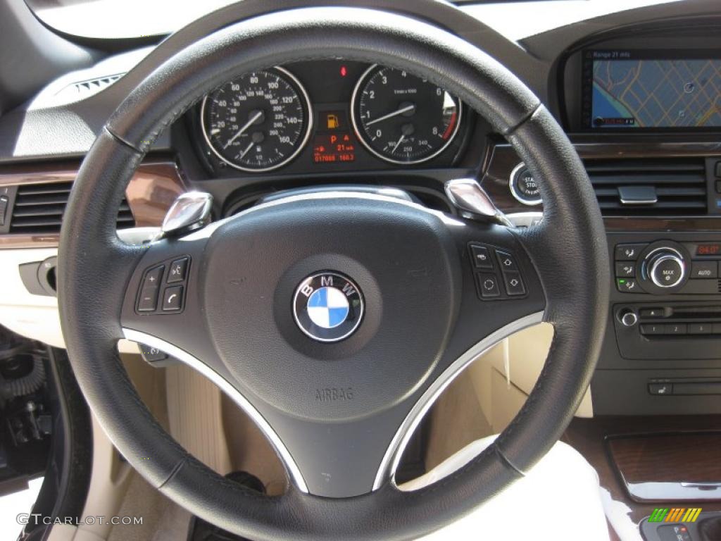 2009 BMW 3 Series 328i Convertible Grey Dakota Leather Steering Wheel Photo #49606297